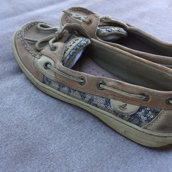 Sperry Top Sider Sequin Leather Loafers, 7.5M - Picture 5 of 11